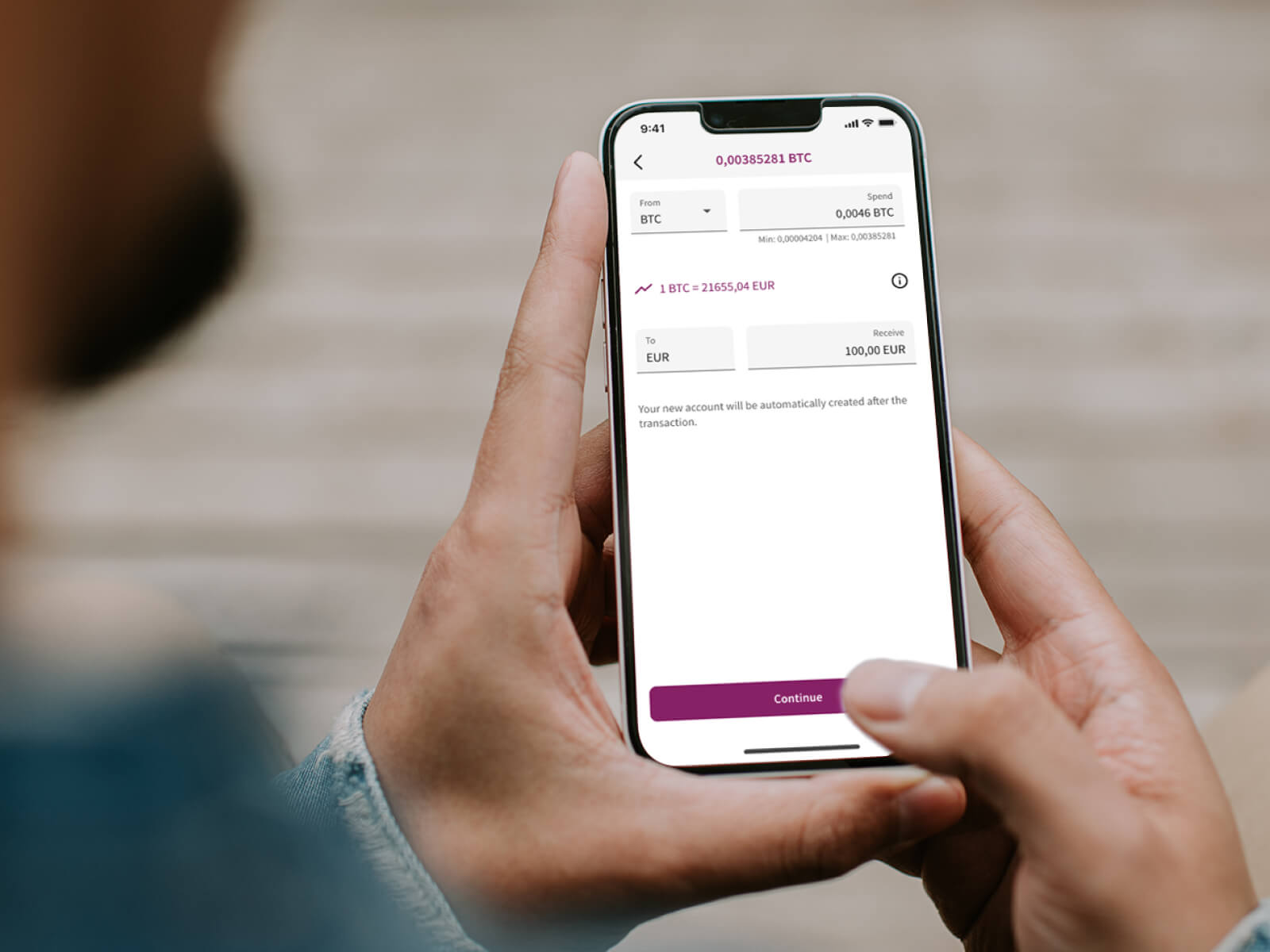 Converting Bitcoin to Euro on Skrill mobile