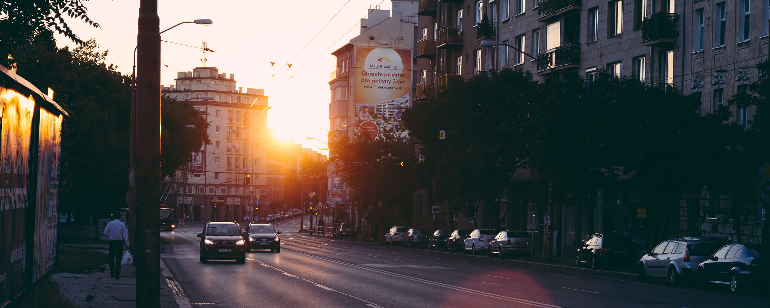 sunrise in a city