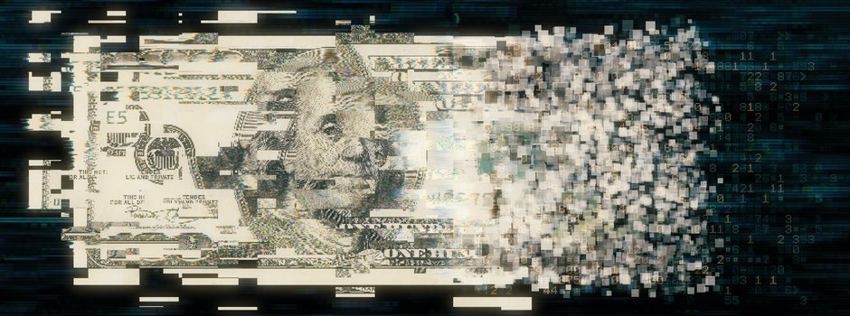 An electronic representation of a dollar bill