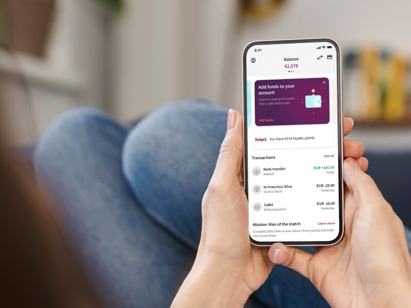Skrill mobile app showing account balance