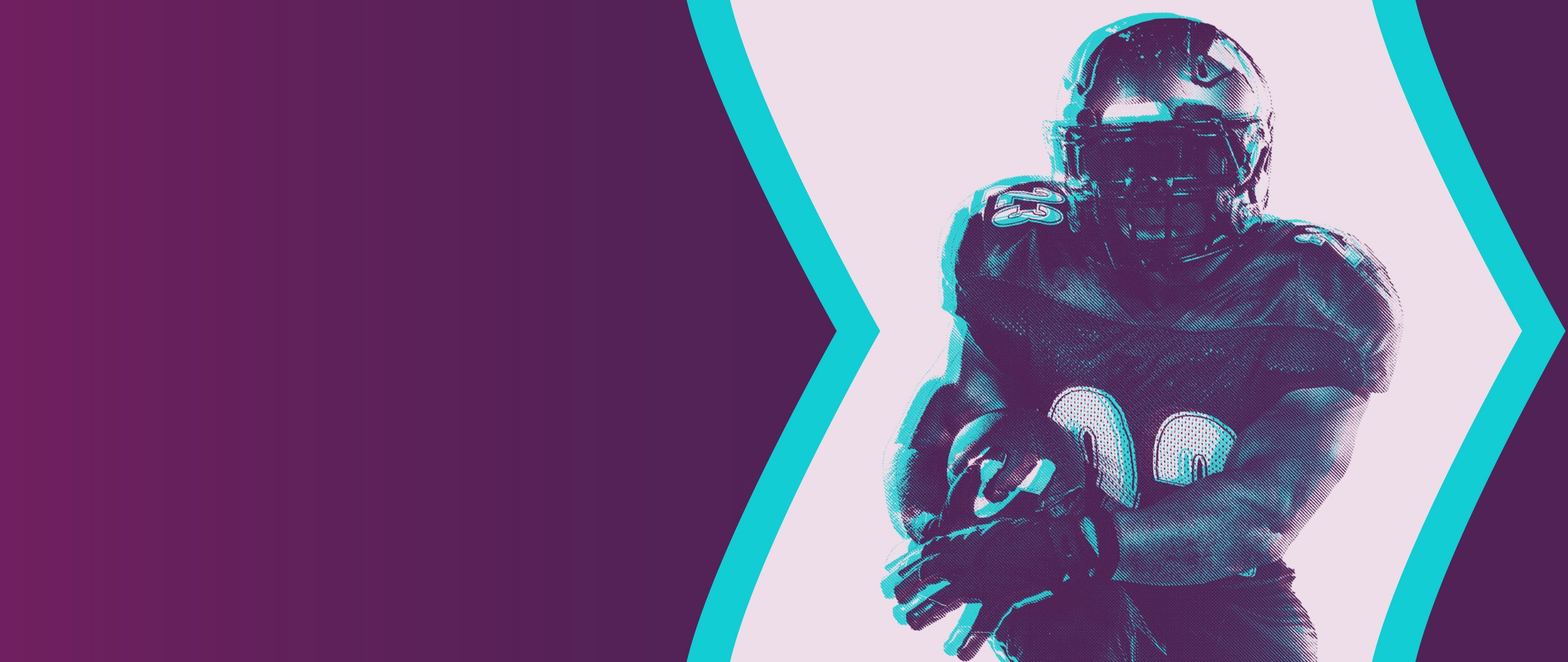 Skrill Bet online US, NFL palyer on purple background