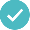 white check sign in teal circle icon