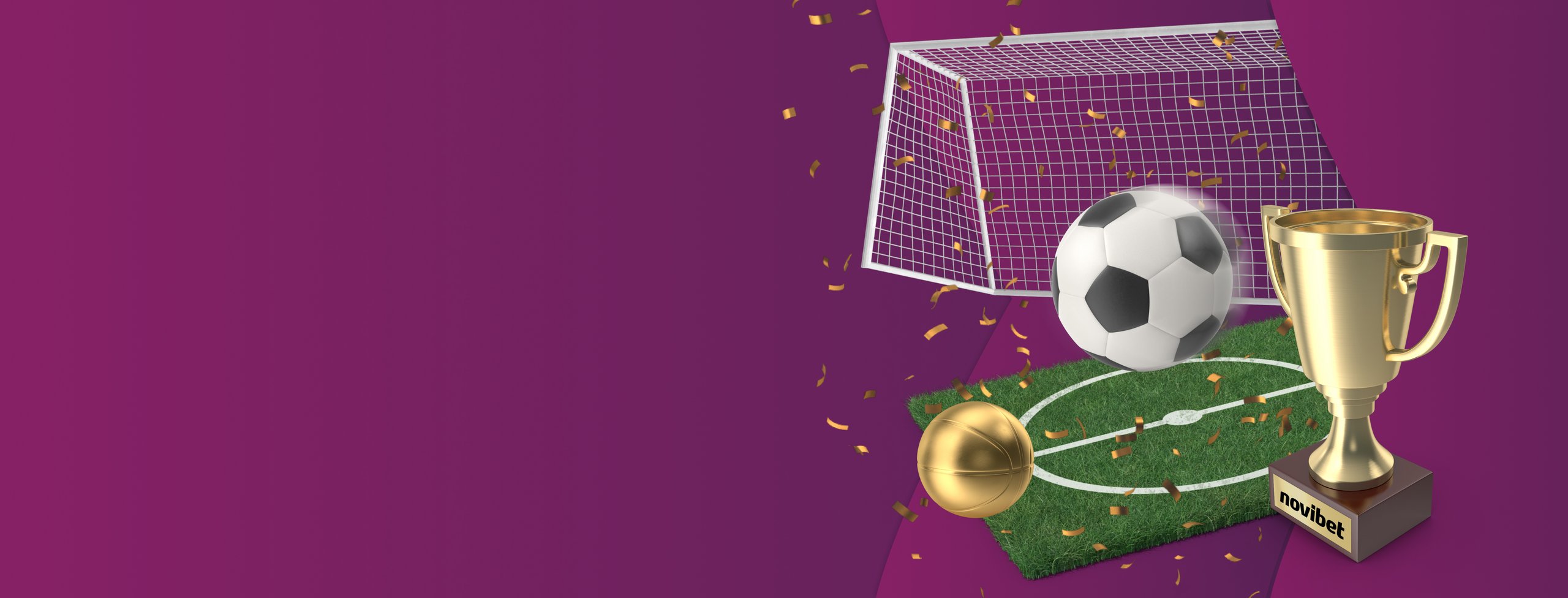 A golden football trophy on a purple background