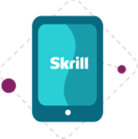 Icon of a blue phone showing the Skrill app