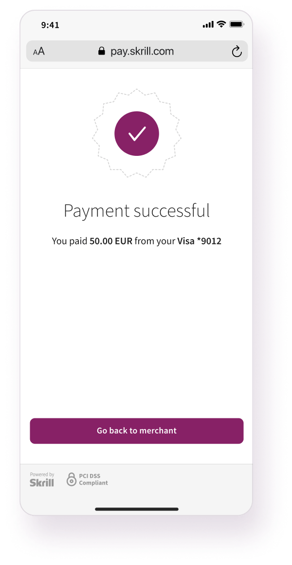 Quick checkout payment successful