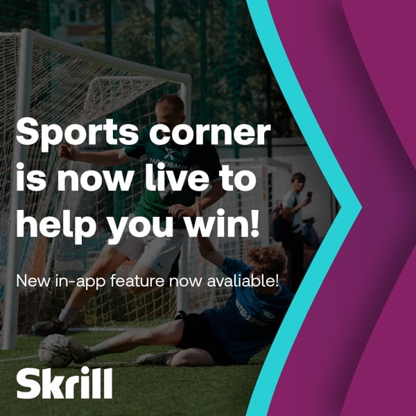 Sport corner in Skrill app banner